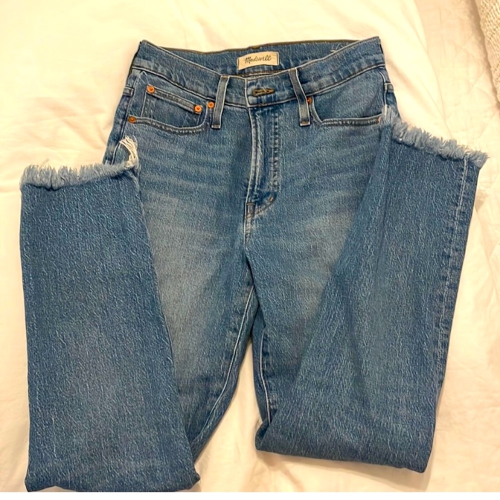 Madewell the perfect vintage jeans frayed hem size 27